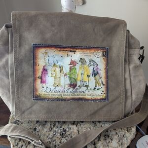 Canvas Laptop Bag with Animal Print